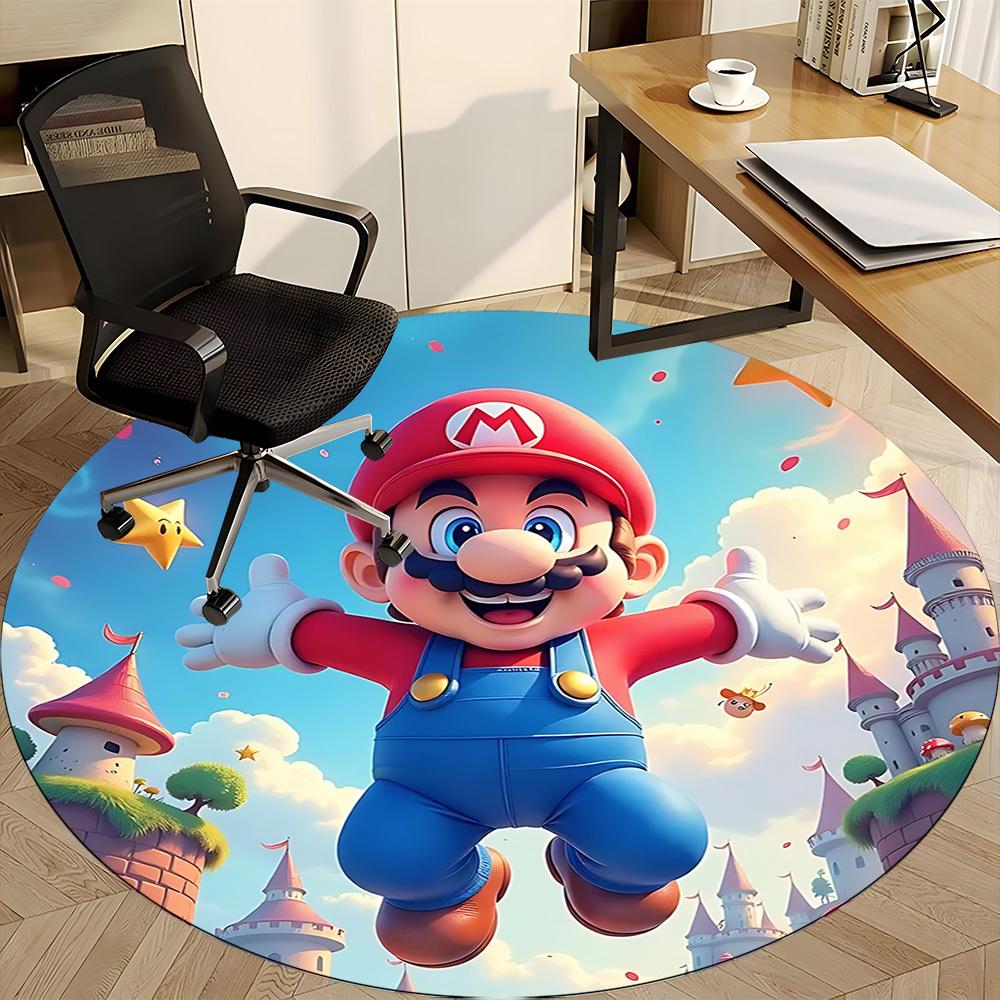 M-Mario Office Round Area Rug, Under Office Chairs Bedroom Living Room Home Decor a1016252