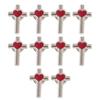 Pack of 10 Enamel Crosses Heart Pin with Secure Clasp for Confident Adornment Lapel Accessory for Everyday Wear