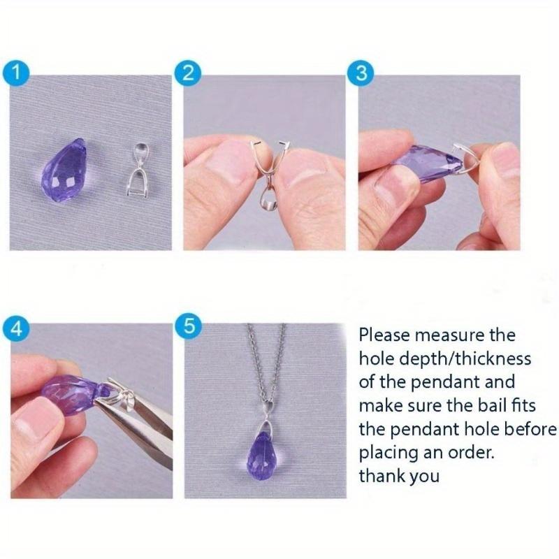 10pcs Stainless Steel Pendant Pinch Clip Bail Clasp Closure Hook Fasteners for DIY Necklace Jewelry Making Supplies Material