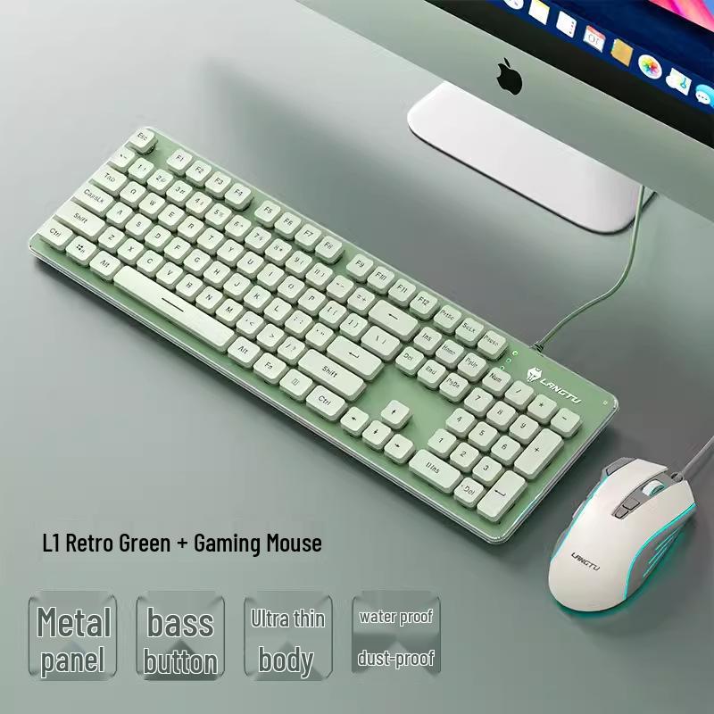 Wolf Path Silent Wireless Keyboard & Mouse Set: Wired for Smooth Typing - Ideal for Gaming & Office Use, Magnetic Switch for Men & Women.