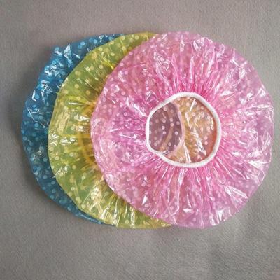 9pcs Clear Plastic Shower Caps Large Elastic Thick Bath Beanie Spa Bathing Accessory