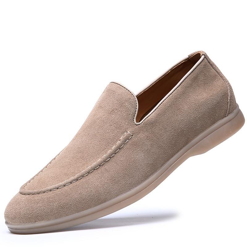 Retro British Fur Turning One Pedal Men's Business Breathable Foot Cover Casual Soft-soled Lazy Shoes