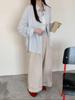 Women's Dopamine Color Striped Buckle Shirt - Personalized, Loose Long Sleeve Lapel Outerwear, ZG Whitening