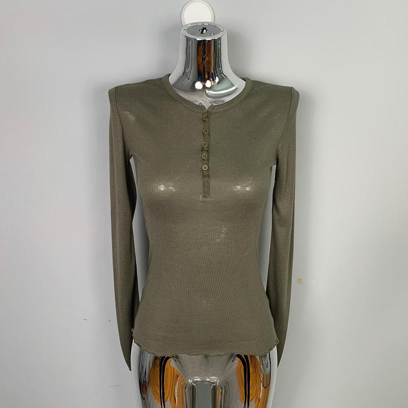 Korean Style Slimming Long-Sleeve T-Shirt - Women s Fashion One Size армия зеленый