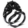 Black Color Skull Women Zircon Punk Rings Women Engagement Ring Jewelry Ring Set Engagement Jewelry