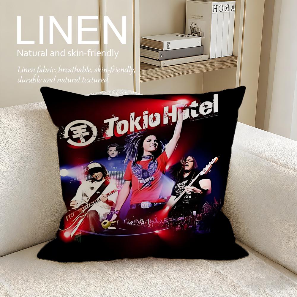 Music Tokio Hotel Cushion Cover Pillowcase Set Pcs X X Breathable Washable Sofa Cushion Cover