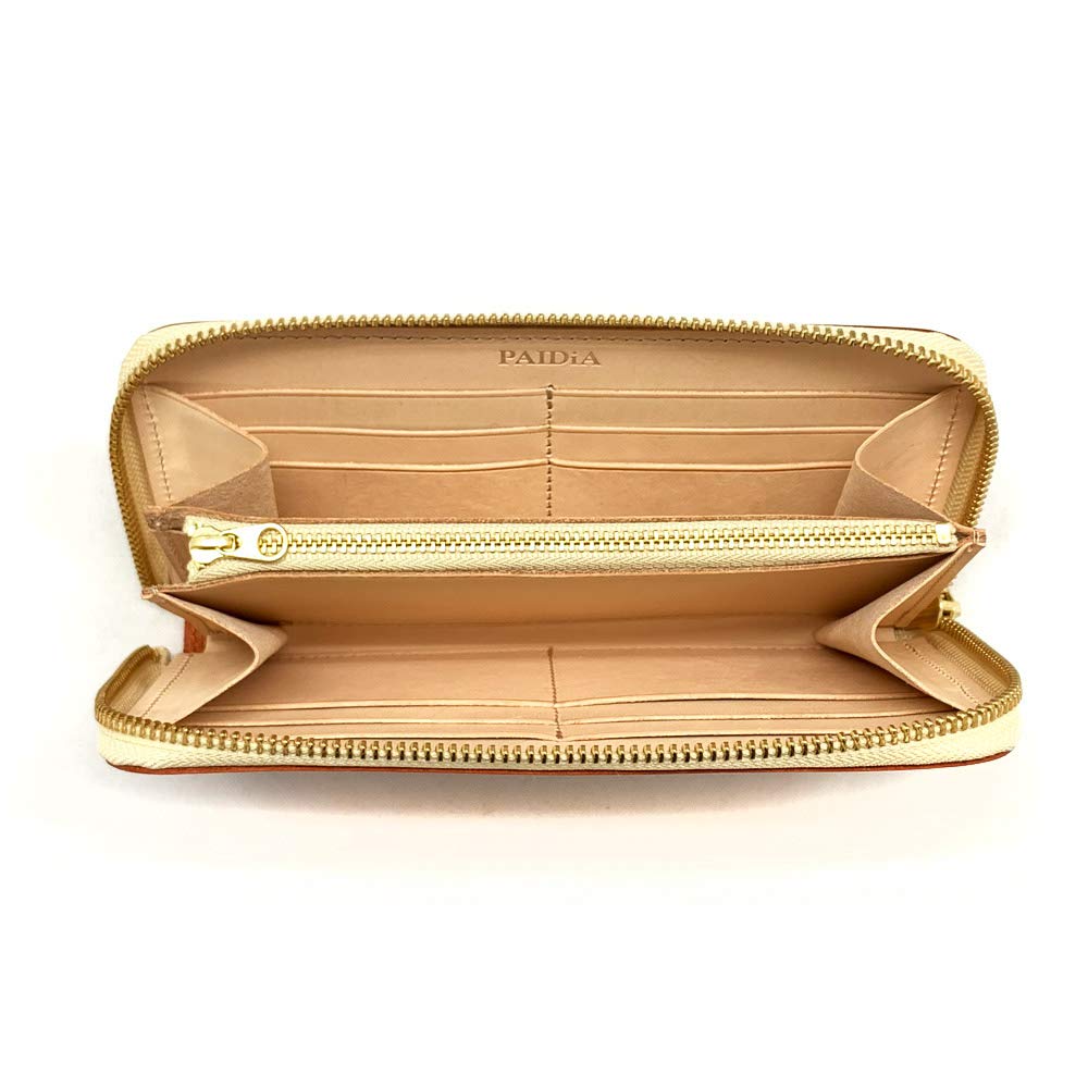 PAIDiA Men's and Women's Bifold Wallet, Popular Round Wallet, Genuine Leather, Brand Name, Coin Purse, Card Slots, Zipper Organizer, Stylish Leather,