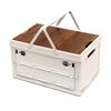 Portable Outdoor Camping Storage Box with Wooden Lid