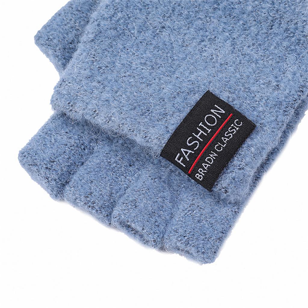 USB Electric Heated Convertible Gloves Winter Half Finger Mittens Stretchy Half Finger Gloves with Top Cover for Men