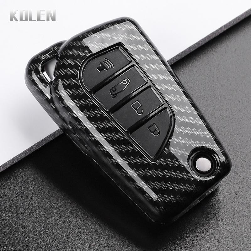 

Abs Carbon Fiber Style Car Key Case Cover For Toyota Camry Rav4 Forturner Hilux Auris Corolla Avensis Verso Yaris Aygo Scion Tc