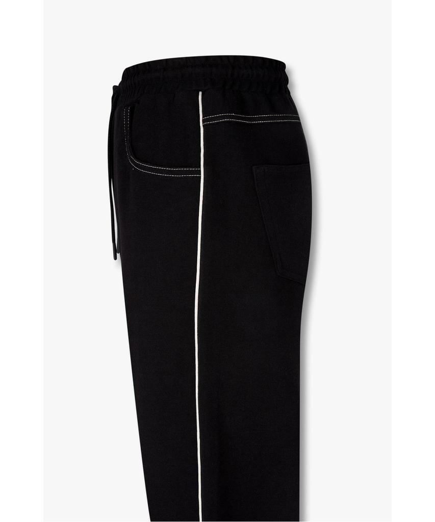 Bobeu Side Line Elastic Waist Wide Pants_Black 7156230008