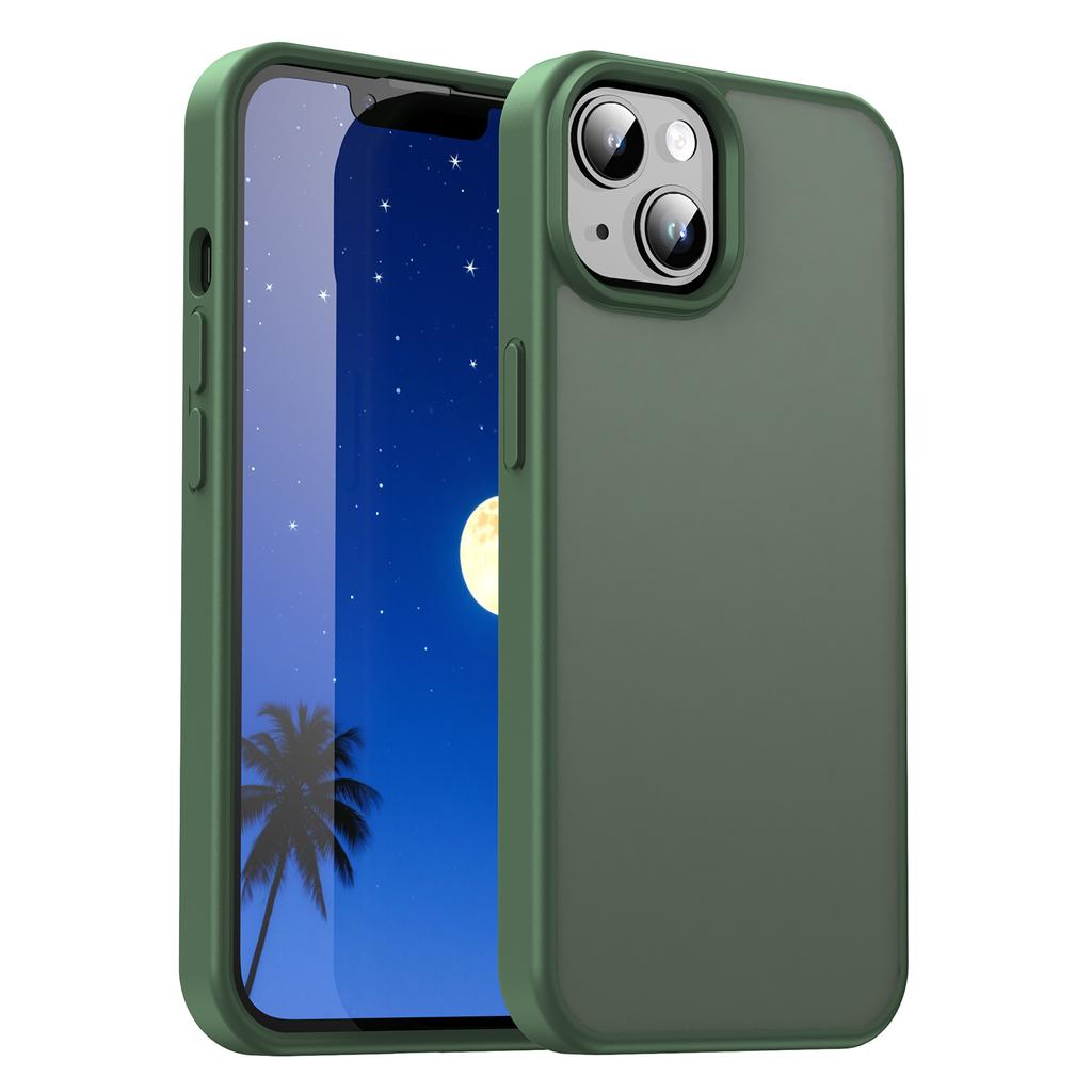 For iPhone 14/13 Case Skin Touch Matte Anti Drop TPU PC Phone Back Cover