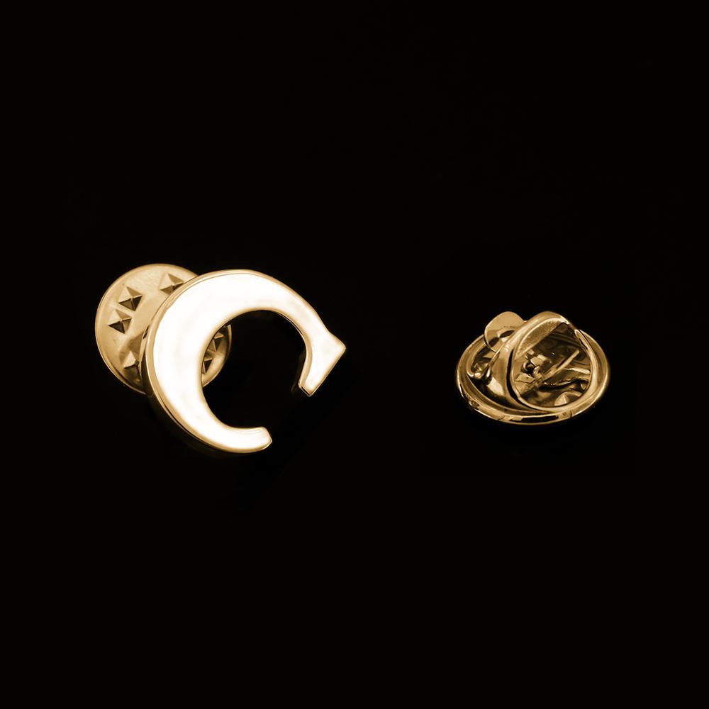 Quality Brass Initial A To Z 26 Letters Pin Golden Color Fashion English Symbol Design Men'S Suit Collar Lapel Brooch Pin