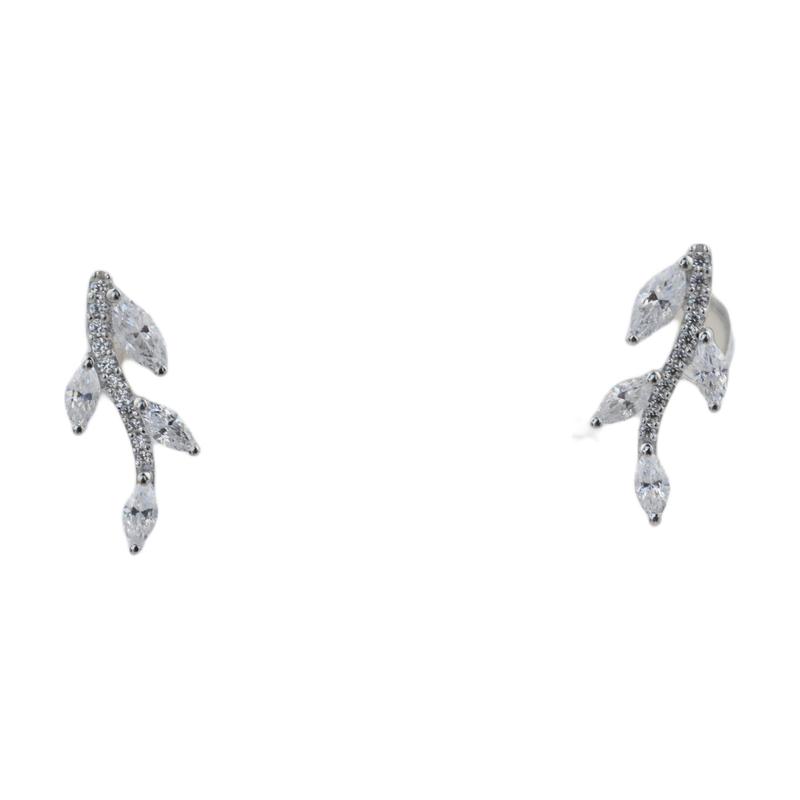 APM Monaco Leaf shape, personalized design, elegant and sophisticated, 925 silver earrings, women s silver AE9754OX