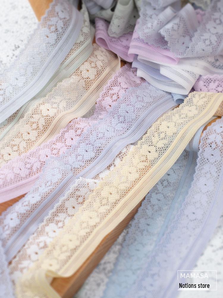 2.5cm Wide Colorful Elastic Lace Trim for DIY Underwear, Clothing, and Hair Accessories