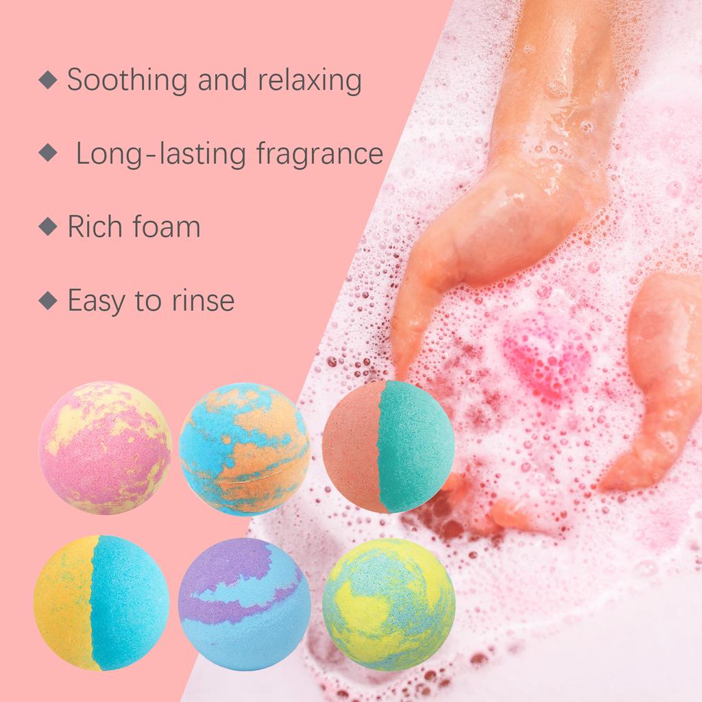 OceAura Bath Bubble Balls Merry Christmas Gifts for Women Dirt Remover Natural Organic Rosemary Lavender Rose Scented Bath Ball