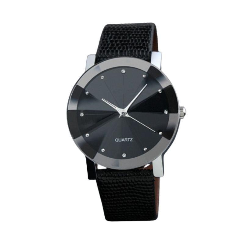 Stylish Pattern Pu Leather Strap Fashion Watch For Couples Men Women Students