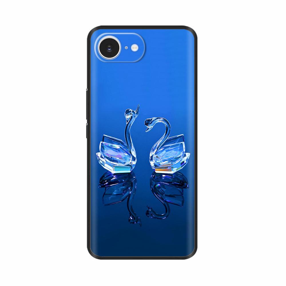 For iPhone 16E Case Fantasy Flower Black Phone Case For iPhone16E / iPhone SE 2025 Soft TPU Shockproof Back Cover Fundas Housing