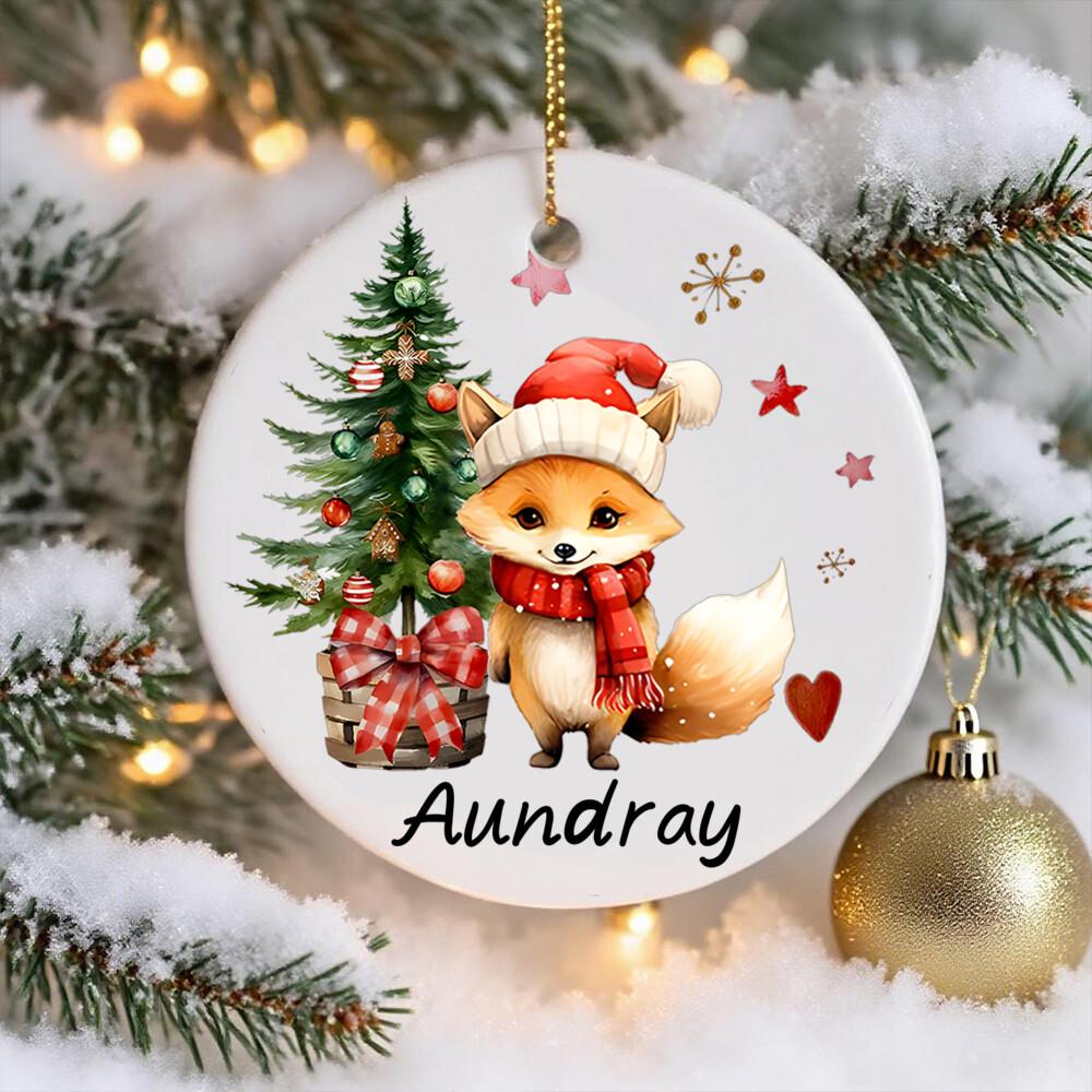Personalised Name Christmas Keepsake, Animals Christmas Ornament, Tree Decor, Xmas Disc, Bauble