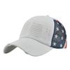 Men's and Women's American Flag Printed Mesh Hat Chic Streetwear Washed Distressed Baseball Cap Sunshade Breathable Hat