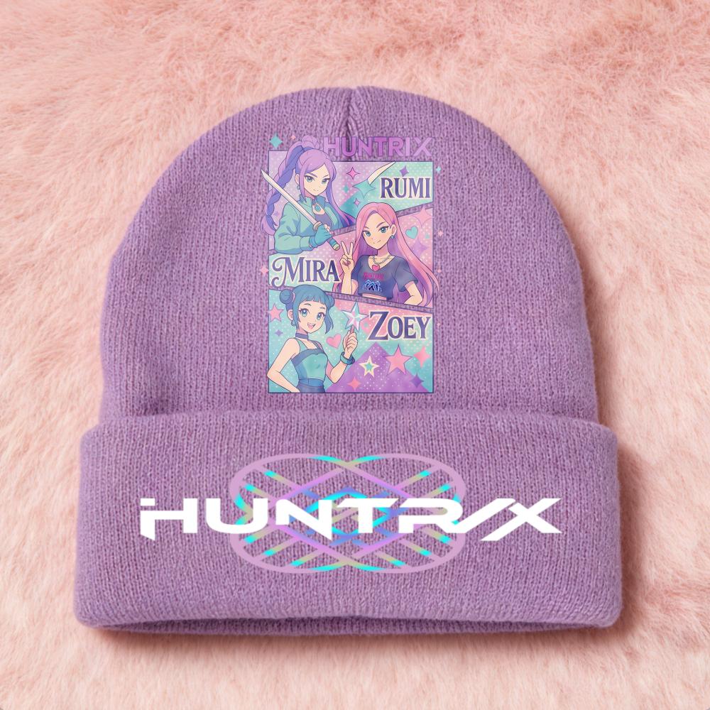 Latest KPop Demon Girls Knitted Hats Kpop Hunter Cartoon Children Headgear Cotton Cold Season Adorable Hat Anime Children Navidad Birth Date Gifts