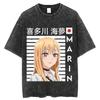 Harajuku Casual Tops Hot Anime My Dress Up Darling Kitagawa Marin Printed Tshirt Men Women High Quality Washed Cotton Tshirts