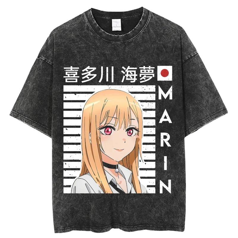 

My DressUp Darling Marin Kitagawa Monochrome Graphic TShirt Character Series Title Print Cotton Apparel Tshirt 2XL