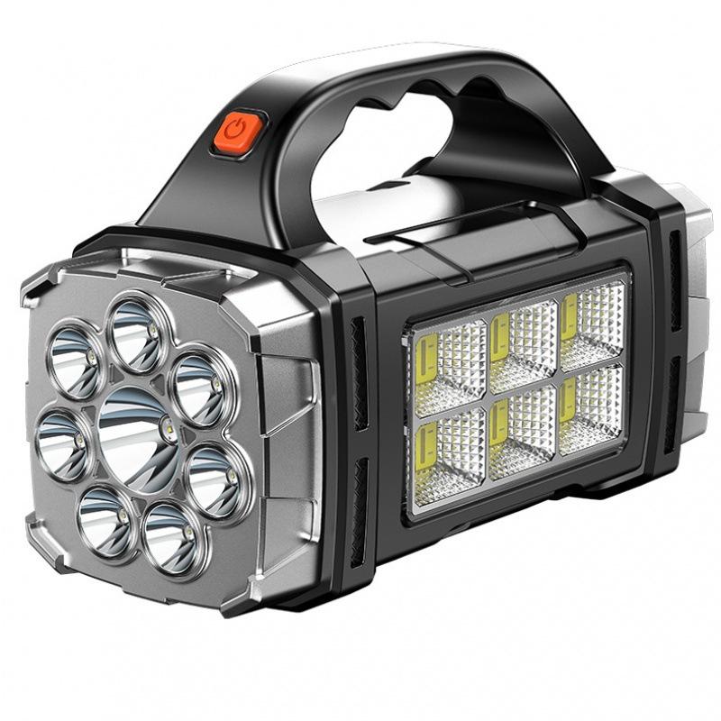 D2 Rechargeable Portable Hand Lamp 8/4 LEDs Powerful Flashlight Outdoor Camping Fishing Solar Light USB Torch COB Work Lantern