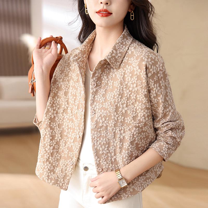 Women's Petite Casual Short Jacket - 2024 Spring/Autumn Fashion for Middle-Aged