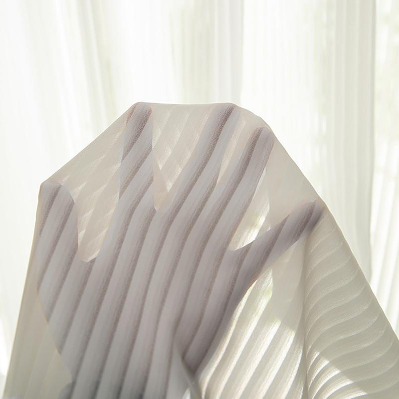 Adhesive Curtain No Punching Installation Balcony White Self-Adhesive Gauze Bedroom Bay Window Semi-Blackout Curtain