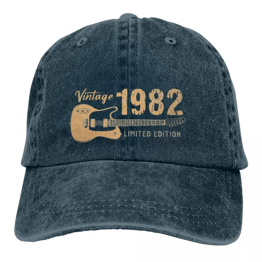Summer Cap Sun Visor Guitar Hip Hop Caps Vintage 1982 A Special Year Cowboy Hat Peaked Hats