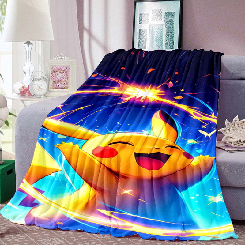 Pokémon Pikachu Series Flannel Blanket—Soft To the Touch, the Perfect Choice for Home Relaxation; an Excellent Gift for Pokémon