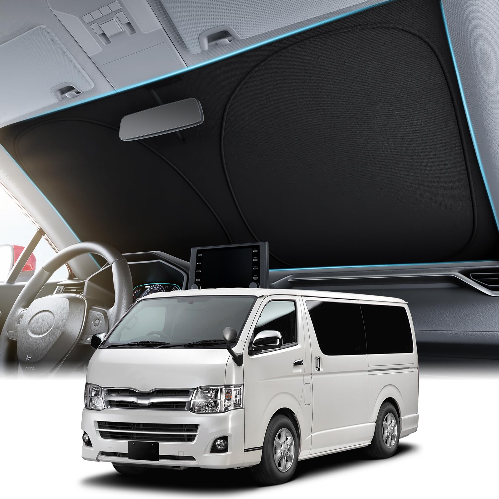 

Wigoo Toyota Hiace 200 серия стандартный кузов автомобиль высокий свет оригинальная модель HIACE H200 свет жара УФ УФ автомобиль жара легко хранить сумка совместимая с чёрный