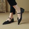 2024 New Fashion Genuine Leather Pumps Women Pointed Toe Pigskin Lining and Insole Ladies Office Mary Jane Shoes Heels Women