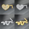 Argolas de Piercing de Nariz em L Coração Lua Fofo Zircônia Brilhante Cor Ouro Prata Piercing de Nariz Para Mulheres Meninas Joias de Narina