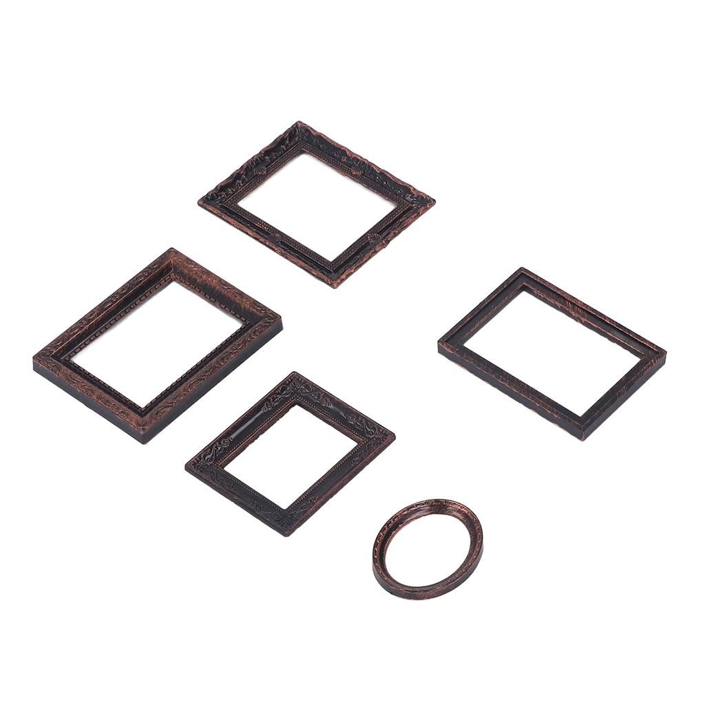Miniaturowa ramka na zdjęcia Vintage realistyczna wykwintna Mini ramka na zdjęcia do domku dla lalek 1/12 5szt