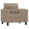 4 Piece Sofa Set with Cushions Taupe Microfiber Fabric