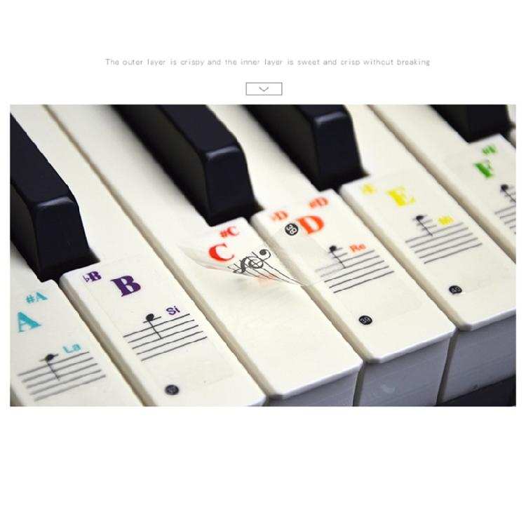 Laat Geen Sporen Achter, Verwijderbare Pianotoetsen Stickers voor Beginnende Leerlingen