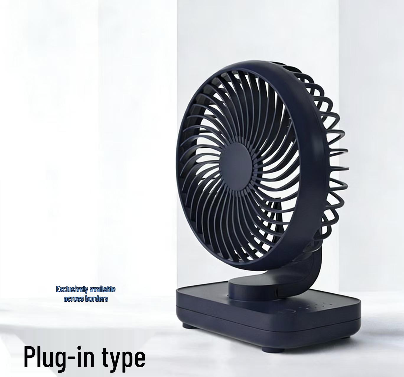 Compact Oscillating USB Desktop Fan: Quiet, Rechargeable, Durable Battery for Dorms.