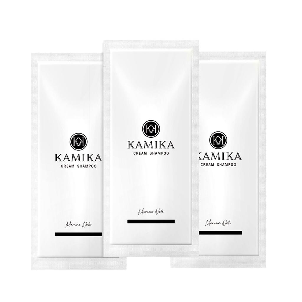 KAMIKA Cream Shampoo Trial Marine Note 25g x Supply Travel Moisturizing from the Scalp Damaged Head Beauty Formulated with Hyaluronic and Heat