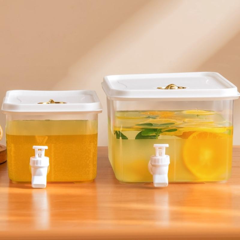 5L Doorzichtige Koelkast Waterdispenser Met Lekvrij Kraantje Makkelijk Te Vullen Drankcontainer Voor Thuis Keuken Kantoor