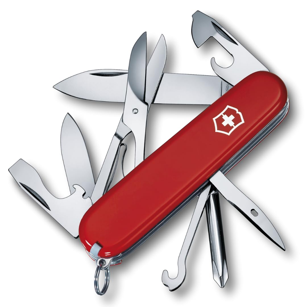VICTORINOX Super Tinker Красный Туристический Кемпинг Удобный и Компактный для и Других Использований Включает Крестовую Отвертку и Ножницы Мультитул -