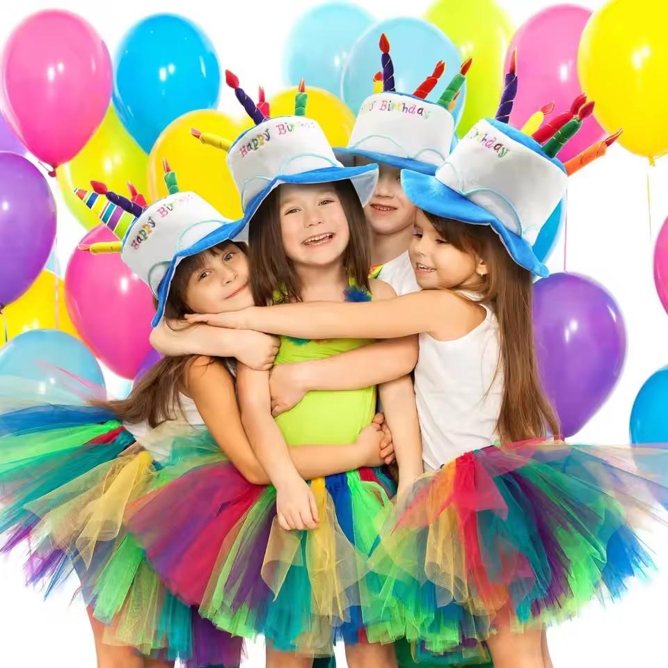 Plush Happy-Birthday Hat Cake 5 Candles Adult Size Fancy Dress Party Hat Perfect As Party Favors Costume Accessories New 2025