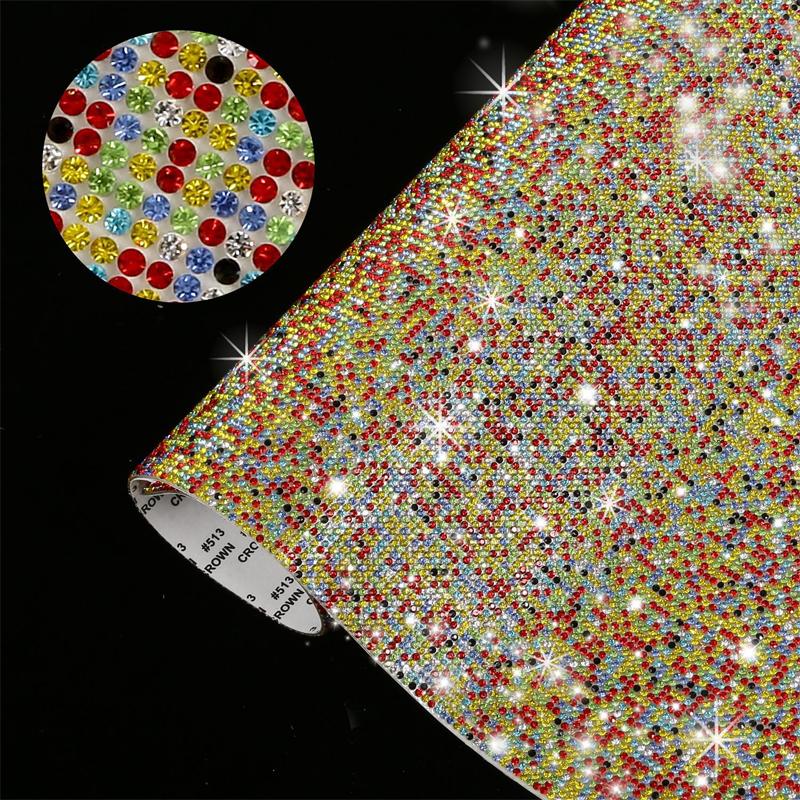 24x20cm Self Adhesive Acrylic Crystal Rhinestones Stickers For Car Decals Phone Scrapbooking Garment Accessories Diy Craft