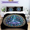 Cyber Axolotl Mandala Pattern Bedding,Quilt Set Quilt Cover Pillowcase Home Birthday Gift (1 * duvet cover + 2 * pillowcase, without core)