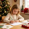 Holiday Writing Pens with Accessories 6PCS Christmas Stationery Set for Students, Cute Patterns Print Party Favors School Practical Supplies,
