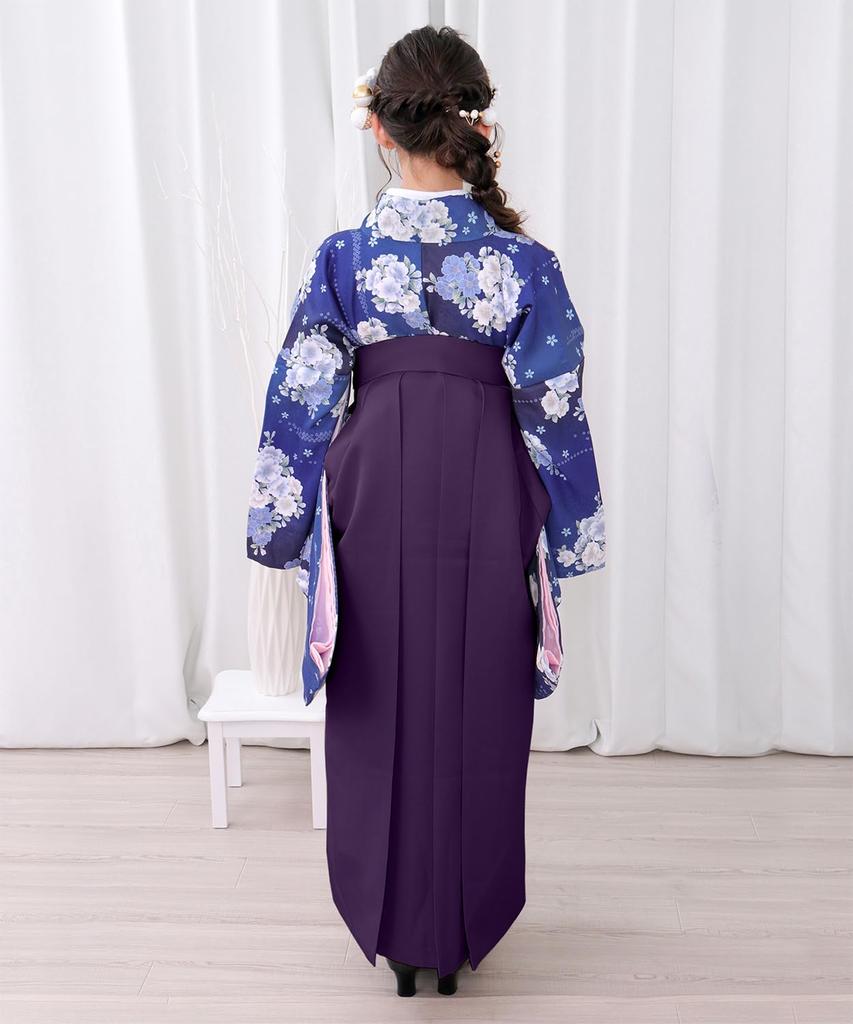 Hakama graduation elementary school graduation ceremony elementary school junior Blue sea cherry string bottom [KYOETSU] [Kyoetsu] set, gorgeous, E,