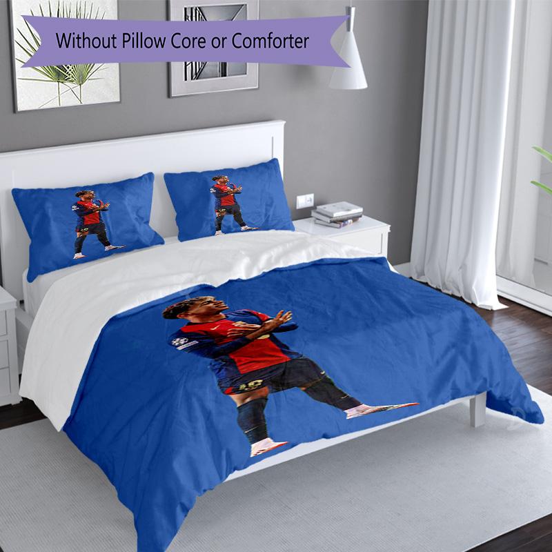 Lamine Yamal Spanish Football Player Bedding Set,Premium Bed Linen for Bedroom Home Decoration,Perfect Collectible Gift for Messi Fans,Easy Care Duvet
