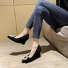 Slope Heel Fashion Shoes Women Spring New Water Diamond Pointed Shallow Mouth Soft Sexy High Heels Women Black Retro Footwear 43