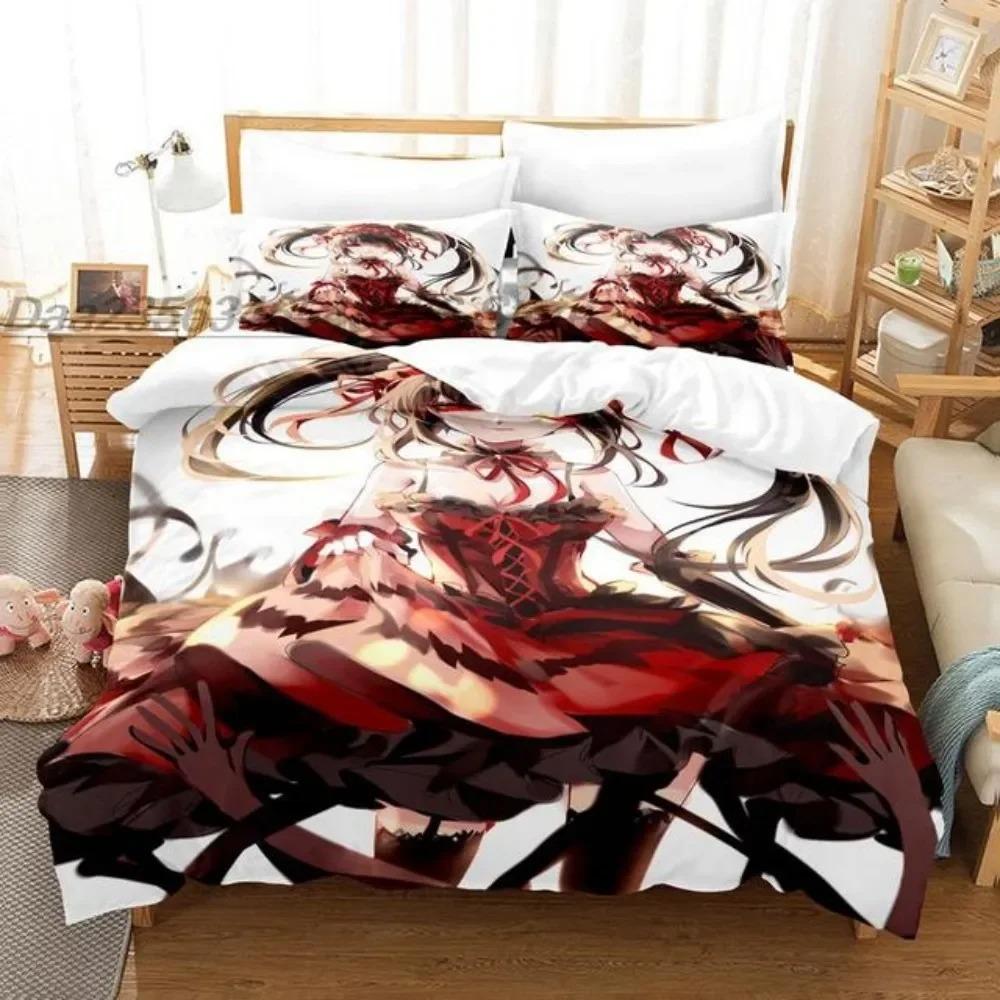 Kotori Itsuka Cosplay Bedding Set Anime Date a Live Costume Duvet Cover Set Double King Twin Full Size Bed Linen Boys Adult Gift